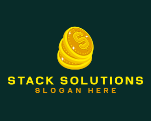 Stack - Money Dollar Coin logo design