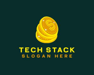 Stack - Money Dollar Coin logo design