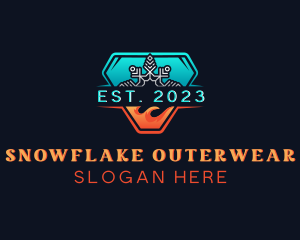 Snowflake HVAC Cooling logo design