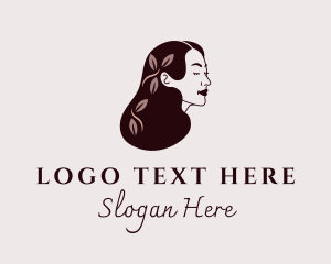 Leaf - Natural Woman Goddess logo design