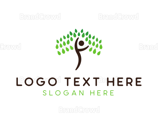 Leaf Human Tree Logo