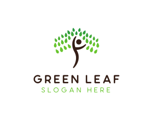 Leaf Human Tree logo design