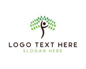 Physical Fitness - Leaf Human Tree logo design