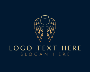 Theology - Halo Angel Wings logo design