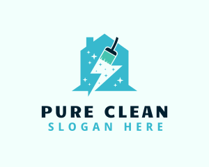 Housekeeper Cleaning Brush  logo design