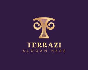 Luxury Boutique Letter T logo design