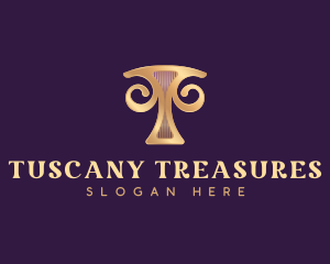 Luxury Boutique Letter T logo design