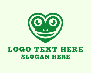 Nature Reserve - Green Frog Heart logo design