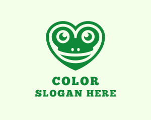 Character - Green Frog Heart logo design