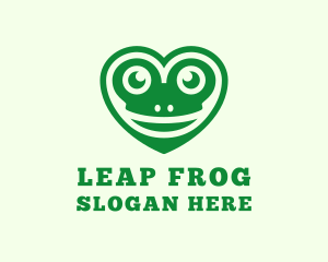 Frog - Green Frog Heart logo design