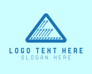 Internet - Blue Triangle Circuit logo design