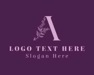 Beauty Salon - Purple Floral Letter A logo design