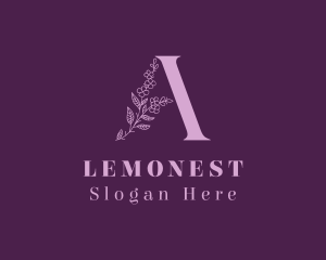 Purple Floral Letter A  Logo