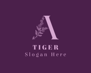 Purple Floral Letter A  Logo