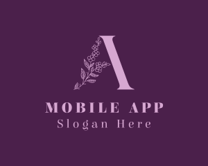 Purple Floral Letter A  Logo