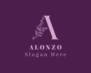 Purple Floral Letter A  logo design