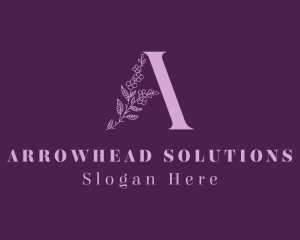 Purple Floral Letter A  logo design