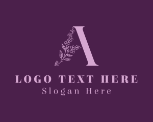 Spa - Purple Floral Letter A logo design