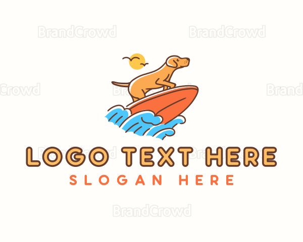 Surfing Dog Vacation Logo