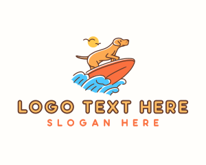 Vacation - Surfing Dog Vacation logo design