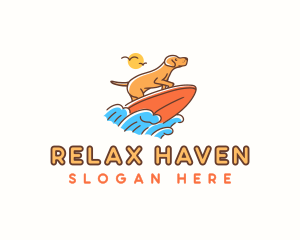 Vacation - Surfing Dog Vacation logo design