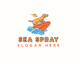 Surfing Dog Vacation logo design