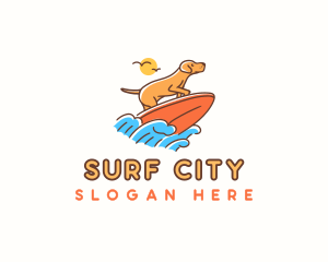 Surfing Dog Vacation logo design