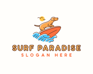 Surfing Dog Vacation logo design