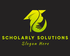 Scholar - Graduation Cap Hand logo design