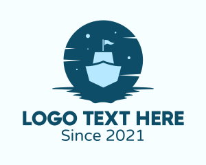 Voyager - Night Sailing Ship logo design