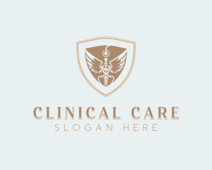 Stethoscope Caduceus Clinic logo design