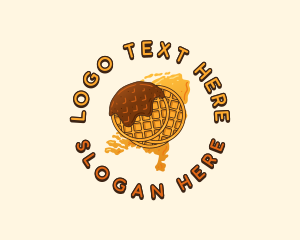 Map - Netherlands Waffle Stroopwafel logo design