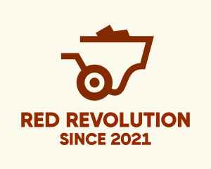 Red Construction Wheelbarrow  logo design