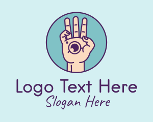 Vlogger - Photographer Hand Camera Lens logo design