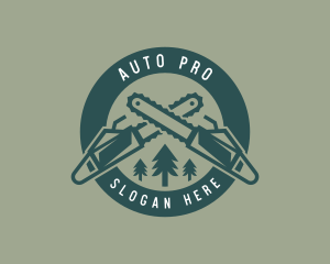 Woodcutter - Chainsaw Forest Logging logo design