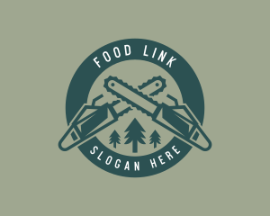 Chainsaw Forest Logging logo design