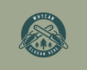 Woodcutter - Chainsaw Forest Logging logo design