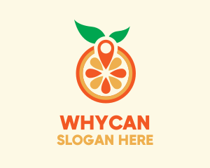 Fruit Shake - Orange Juice Pin logo design