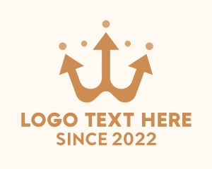 Lux - Trident Royal Crown logo design