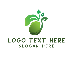 Grow - Green Seedling Plant logo design