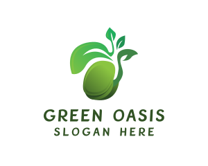 Green Seedling Plant logo design