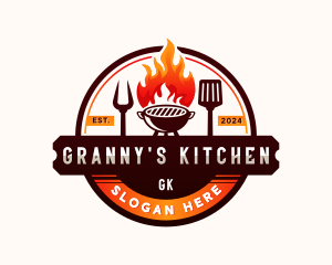 Flame Grill BBQ logo design