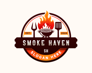 Flame Grill BBQ logo design