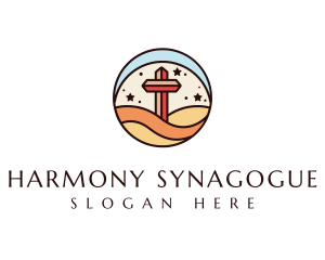 Synagogue - Religious Cross Emblem logo design