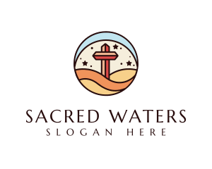 Baptism - Religious Cross Emblem logo design