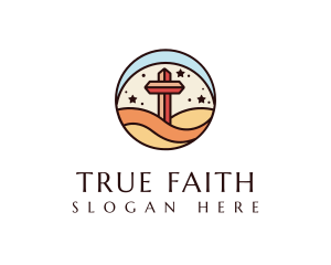 Belief - Religious Cross Emblem logo design