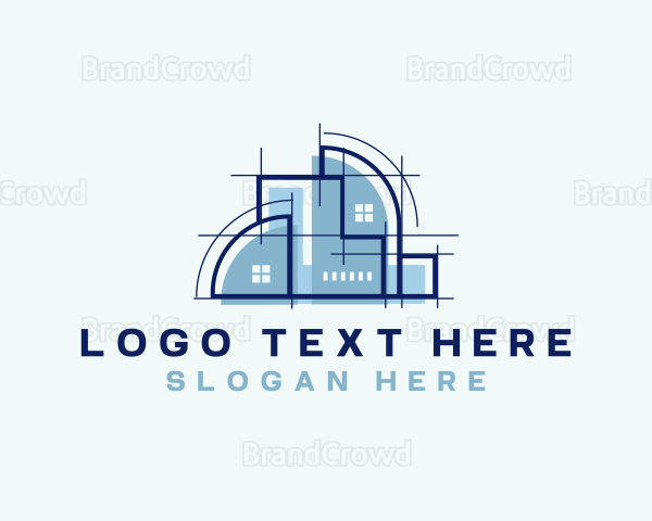 Architect Building Blueprint Logo