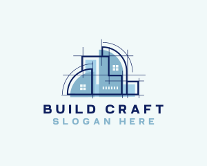 Architect Building Blueprint logo design