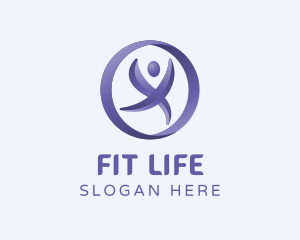Gradient Human Fitness logo design