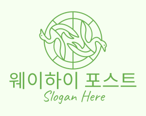 Green Swan Circle logo design